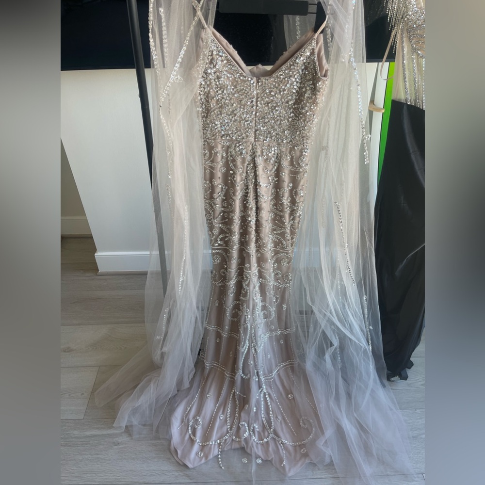 Gown and removable cape